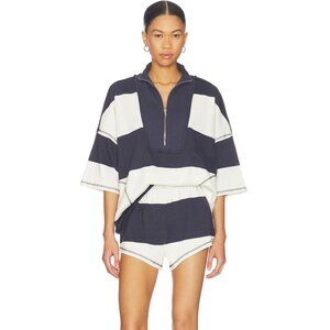 Free People Retro Rugby Pullover Short Set Stripes Summer Size XL